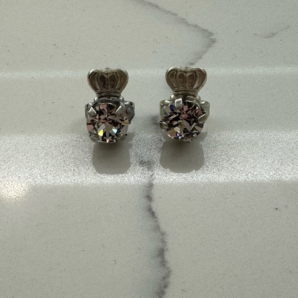 Jewelry - Cubic Zirconia 925 Stamped Studs with Crown Backing